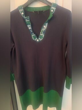 BCBG Maxazria almost Vintage long sleeve jeweled dress. Size M.